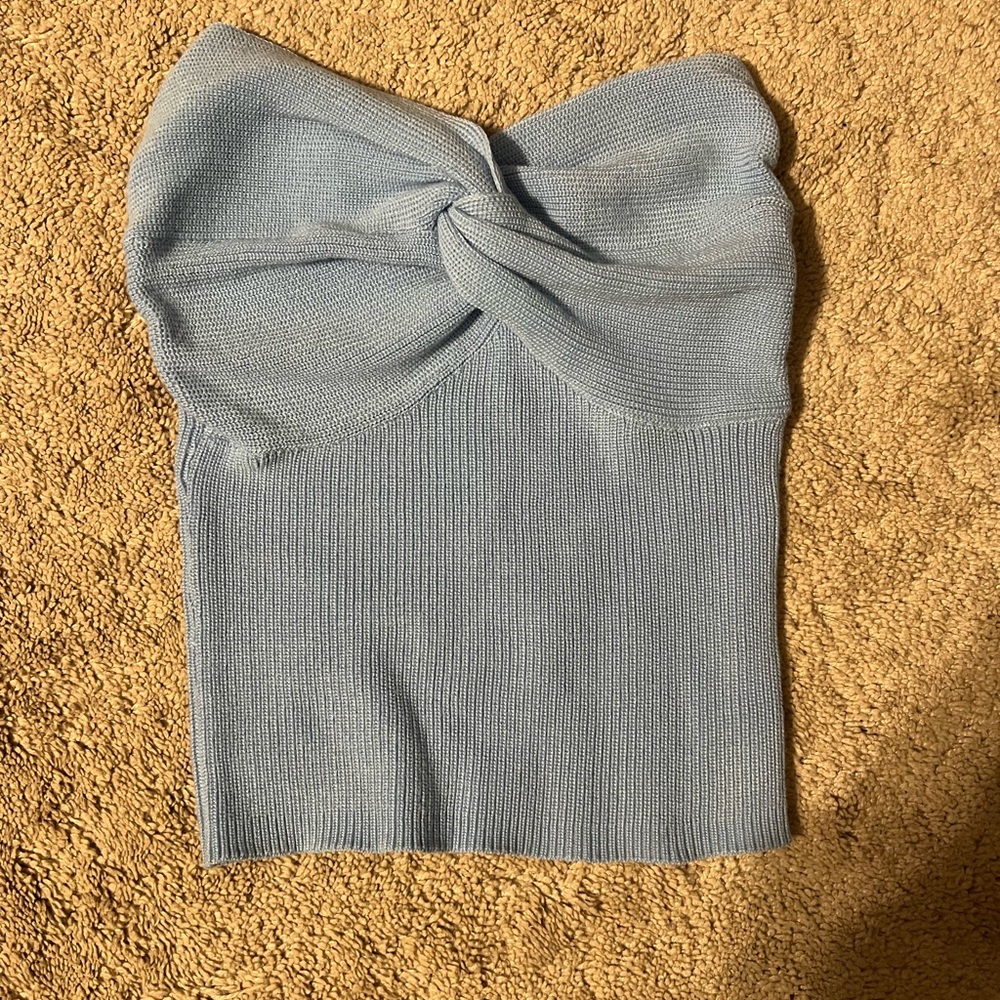 Light Blue Knotted Tube Top